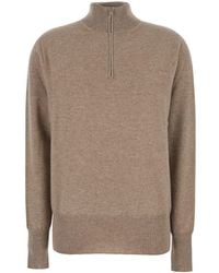 The Row - 'Loya' Sweater With High Neck And Front Zip Closure - Lyst