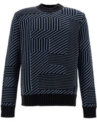 Fendi - Light And Crewneck Sweater With All-Over Macro S - Lyst