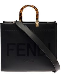 Fendi - Sunshine Leather Handbag With Logo - Lyst
