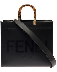Fendi - Sunshine Leather Handbag With Logo - Lyst