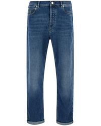 Brunello Cucinelli - Jeans With Logo Embroidery On The Front And Lo - Lyst