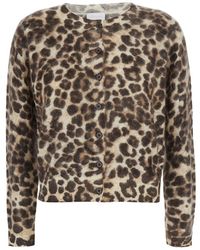 SOLOCASCMIR - Brushed Cashmere Cardigan Macula With Long Sleeves And Bro - Lyst