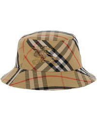 Burberry - Fisherman Hat With Check Motif - Lyst