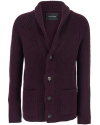 Tagliatore - Cardigan Con Scollo A V E Lavorazione A Maglia - Lyst