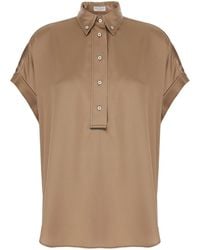 Brunello Cucinelli - Shirt With Button Down Collar And Front Button Closure - Lyst