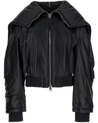 The Attico - Bomber Jacket With Zipped Oversized Hood - Lyst