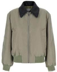 Bottega Veneta - Satin Nylon Blouson Jacket With Intrecciato Collar - Lyst