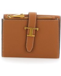 Tod's - Wallet With T Plate On The Front - Lyst