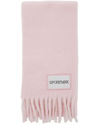 Sportmax - Sciarpa Con Patch Logo Sul Fronte E Orlo Sfrangiato - Lyst