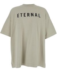 Fear Of God - T-Shirt 'Eternal' Con Ricamo Sul Fronte E Patch Logo Sul R - Lyst