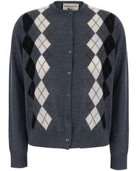Semicouture - 'Diana' Sweater With Round Neck And Motif With Diamon - Lyst