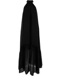 Semicouture - Maxi Dress With Stand Up Collar - Lyst