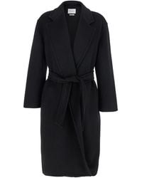 Max Mara - Cappotto 'Melinda' Monopetto Con Revers Classici E Cintura Su - Lyst