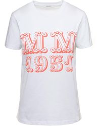 Max Mara - T-Shirt With Logo Print On The Chest - Lyst