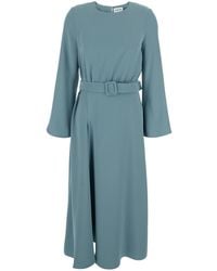 P.A.R.O.S.H. - Long Dresses With Round Neckline And Waistband - Lyst