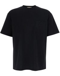 Valentino - T-Shirt With Pocket With Metallic Vlogo - Lyst