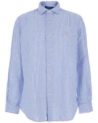 Polo Ralph Lauren - Shirt With All-Over Striped Motif And Pon - Lyst
