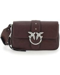 Pinko - 'Love One Mini' Crossbody Bag With Love Birds Buckle And Adjustable Shoulder Strap - Lyst