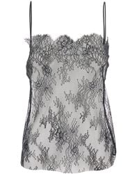 Alberta Ferretti - Top With Thin Straps And Floral Embellishment - Lyst