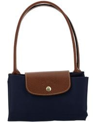 Longchamp - 'M Le Pliage Original' Shoulder Bag With Embossed Logo - Lyst