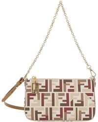 Fendi - Borsa A Mano Con Tracolla A Catena E Motivo Ff All-Over - Lyst