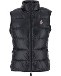 Moncler - Sleeveless Vest With Logo Patch - Lyst