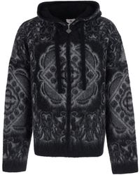 CASABLANCA - Carpet Mohair Hoodie With Hood And Long Sleeves - Lyst