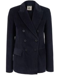 Semicouture - Double-Breasted Jacket With Peak Revers - Lyst