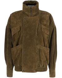 Saint Laurent - Double-Breasted High-Neck Jacket - Lyst