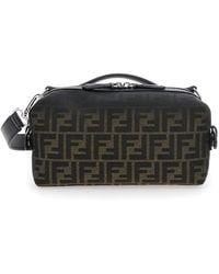 Fendi - 'Siesta' Small Handbag With Removable Shoulder Strap And All-Over Ff Motif - Lyst