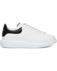 Alexander McQueen - Sneaker oversize larry in pelle bianca e nera uomo - Lyst
