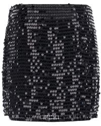 ROTATE BIRGER CHRISTENSEN - Miniskirt With Side Zip Closure And All-Over Sequin Embel - Lyst