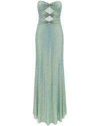 Self-Portrait - Maxi Dress With Cut-Out And All-Over Rhinestones I - Lyst