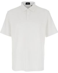 Theory - Cotton Polo Shirt With Button Closure - Lyst