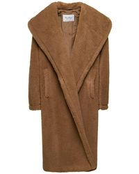 Max Mara - 'apogeo' Coat With Wide Hood In Teddy - Lyst