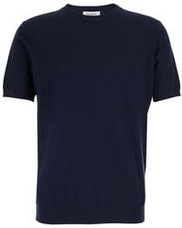 Kangra - Crew Neck T-Shirt With Short Sleeves And Ribbed Finishes I - Lyst