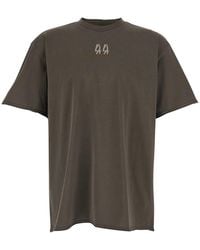 44 Label Group - Crew Neck T-Shirt With Maxi Logo On The Back - Lyst