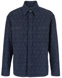 Fendi - Camicia Con Colletto A Punta E Motivo Ff All-Over - Lyst