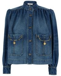 Chloé - Embellished Organic Denim Jacket - Lyst