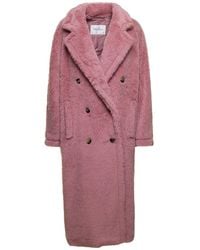 Max Mara - Long Oversized Double-Breasted Coat With Internal Strap - Lyst