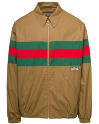 Gucci - Web-stripe Zip-up Shirt Jacket - Lyst