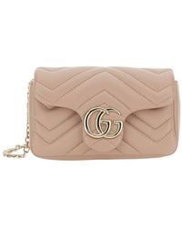 Gucci - 'Ophidia' Mini Bag With Chain-Link Shoulder Strap And Gg Pl - Lyst