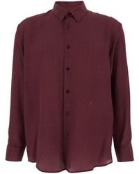Saint Laurent - Long-Sleeved Shirt With Classic Collar And Micr - Lyst