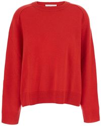 Soft Goat - Boyfriend Crewneck Sweater With Round Neck And Long Sleeves - Lyst