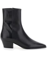 Aeyde - 'Baba' Ankle Boots With Low Block Heel And Side Zip Closure - Lyst