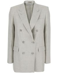 Tagliatore - Jasmine Silk Wool Jacket With Collar And Front Closure - Lyst