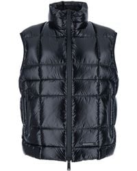 DSquared² - Sleeveless Down Jacket With High Neck And Logo Patch On The Front - Lyst
