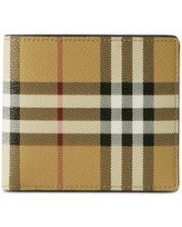 Burberry - Bifold Wallet With Check Motif - Lyst