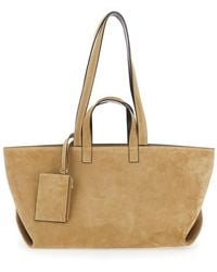 A.P.C. - Tote Bag Le Drummer Suede And Smooth Leather With Leather Handles For - Lyst