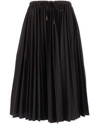 Moncler - Pleated Skirt With Elasticized Drawstring Waist - Lyst